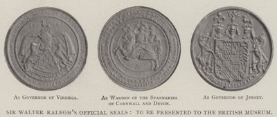 Sir Walter Raleghs officielle segl, der skal præsenteres for British Museum af English Photographer