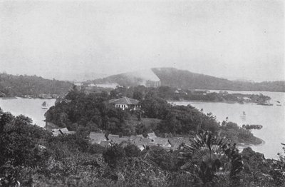 Smelteværk i Keppel Harbour, Singapore (s/h-billede) af English Photographer