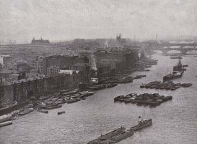 South Bank of Themsen, fra Tower Bridge af English Photographer