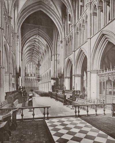 Southwark Cathedral, koret og skib, der ser mod vest af English Photographer