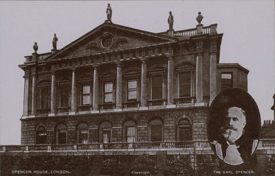 Spencer House, London med (indsat) The Earl Spencer af English Photographer