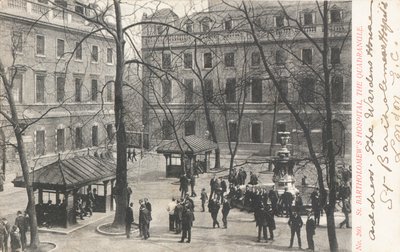 St Bartholomews Hospital og The Quadrangle af English Photographer
