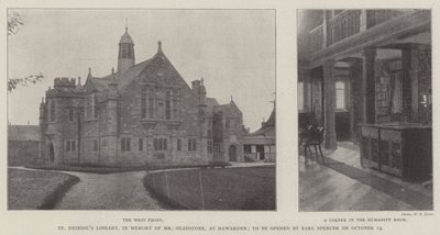 St Deiniols Library, til minde om Mr Gladstone, i Hawarden, åbnes af Earl Spencer den 14. oktober af English Photographer