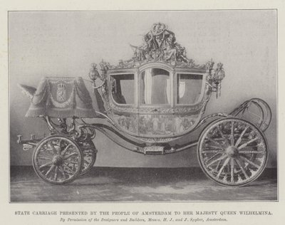 Statsvogn overrakt af Amsterdams befolkning til Hendes Majestæt Dronning Wilhelmina af English Photographer