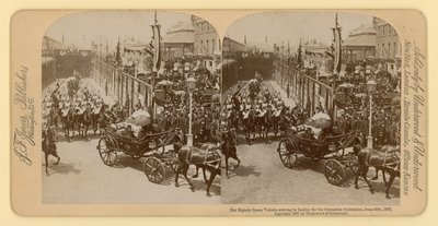 Stereografisk tryk af Queen Victorias Diamond Jubilee af English Photographer