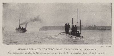 Ubåds- og torpedobådsforsøg i Stokes Bay af English Photographer