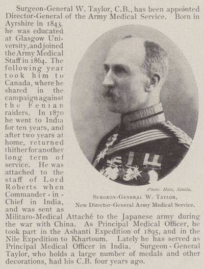 Kirurg-general W Taylor, ny generaldirektør for hærens lægetjeneste af English Photographer