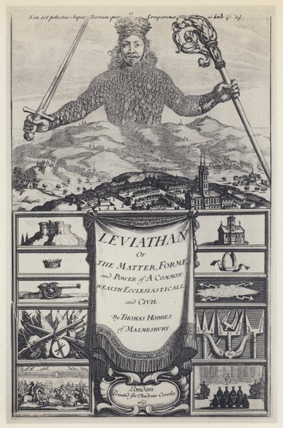 T Hobbes, Leviathan, A Crooke 1651 (s/h-billede) af English Photographer