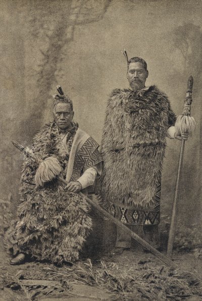 Tawhiao, Maori-kongen og major William Te Wheoro (s/h-billede) af English Photographer