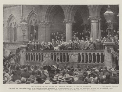 Tiltrædelsen af kong Edward VII, læser proklamationen i Winchester af English Photographer