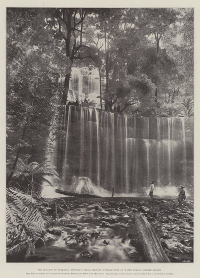 The Advance of Tasmania, Russells Falls, der viser den gennemsnitlige vandstrøm i sommersæsonen af English Photographer