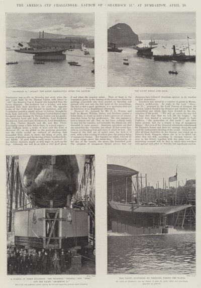 America Cup Challenger, lancering af Shamrock II i Dumbarton, 20. april af English Photographer