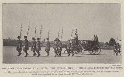 Assize Procession i Chester, Javelin Men i deres nye Beefeaters-kostume af English Photographer