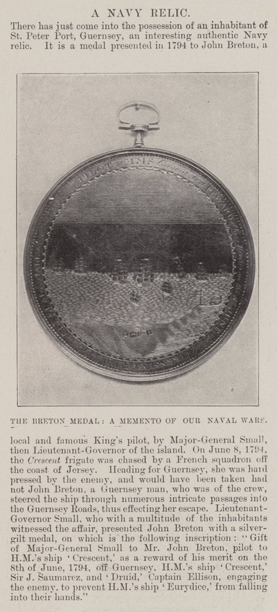 Den bretonske medalje, et minde om vores flådekrige af English Photographer