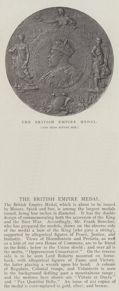 Den britiske imperiummedalje af English Photographer