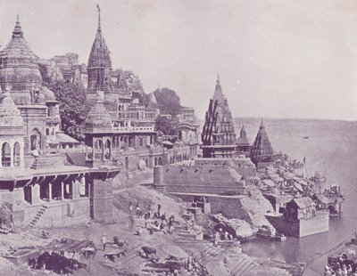The Burning Ghat, Benares af English Photographer