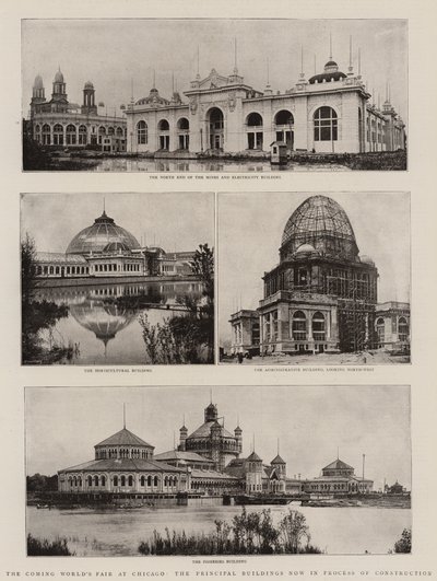 The Coming Worlds Fair i Chicago, de vigtigste bygninger er nu under opførelse af English Photographer