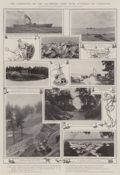 Færdiggørelsen af det helt britiske kabel fra Australien til Vancouver af English Photographer