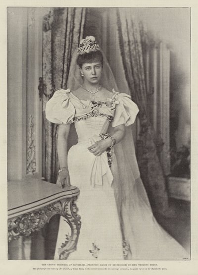Kronprinsessen af Rumænien (Prinsesse Marie af Edinburgh) i sin brudekjole af English Photographer