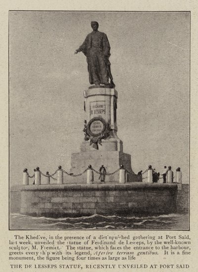 De Lesseps-statuen, der for nylig blev afsløret i Port Said af English Photographer