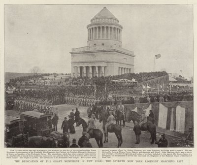 Indvielsen af Grant-monumentet i New York, det syvende New York-regiment marcherer forbi af English Photographer