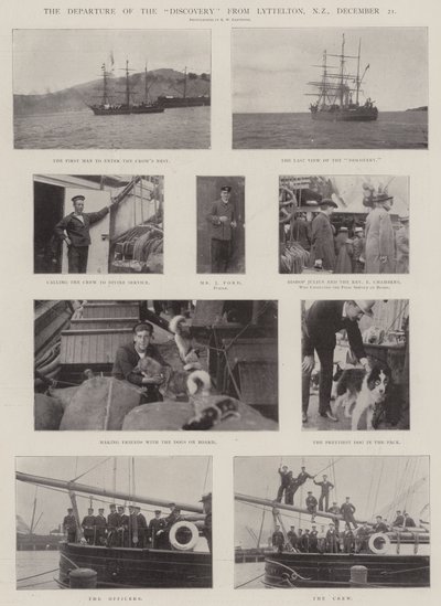 Opdagelsens afgang fra Lyttelton, New Zealand, 21. december af English Photographer