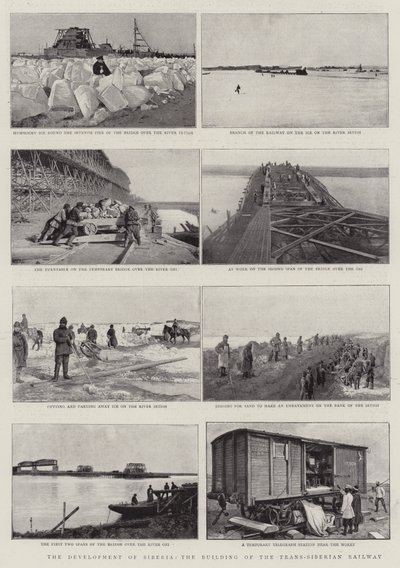 Sibiriens udvikling, bygningen af den transsibiriske jernbane af English Photographer