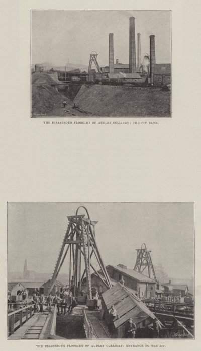 Den katastrofale oversvømmelse af Audley Colliery af English Photographer