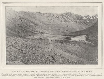 Den omstridte grænse mellem Argentina og Chile, Cordillera i Andesbjergene af English Photographer