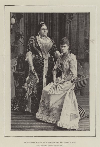 Hertuginden af Teck og hendes datter, prinsesse May, hertuginde af York af English Photographer