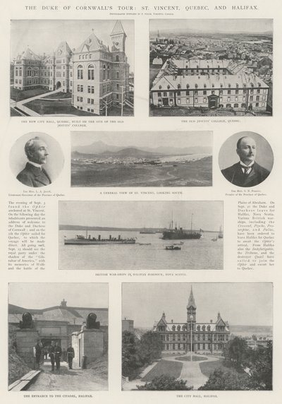 The Duke of Cornwalls Tour, St Vincent, Quebec og Halifax af English Photographer