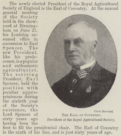 Jarlen af Coventry, præsident for Royal Agricultural Society af English Photographer