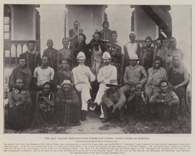 Den østamerikanske administration kroningsgæster, indfødte høvdinge i Mombasa af English Photographer