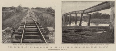 Virkningerne af jordskælvet i Indien på den østlige bengalske statsjernbane af English Photographer