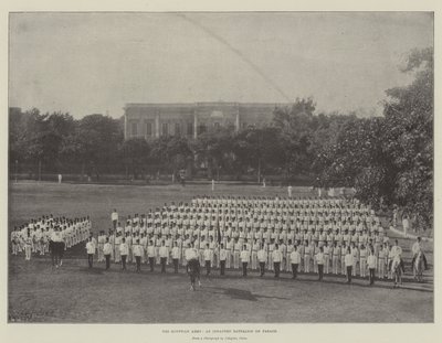 Den egyptiske hær, en infanteribataljon på parade af English Photographer