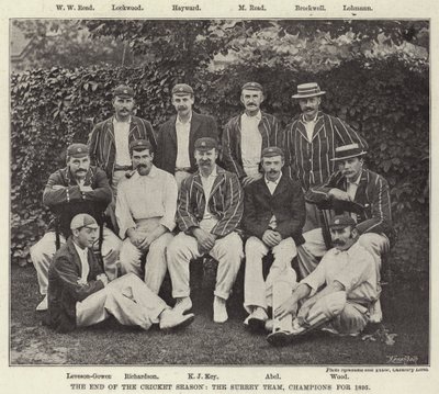 The End of the Cricket Season, Surrey Team, Champions for 1895 af English Photographer