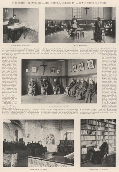 De forviste franske klosterordener, scener i et benediktinerkloster af English Photographer