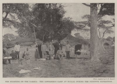 Kampene i Gambia, guvernørlejren ved Bullal under straffeekspeditionen af English Photographer