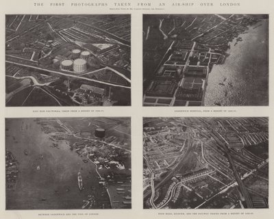 De første fotografier taget fra et luftskib over London af English Photographer