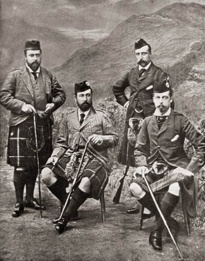 De fire prinser, 1881 (bw-foto) af English Photographer