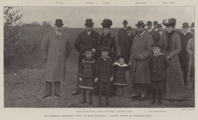 De tyske kejsere besøger King Edward, en kongelig gruppe i Sandringham af English Photographer