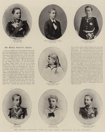 De tyske kejserbesøg hos dronningen, portrætter af hans børn af English Photographer