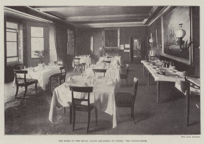 Hjemmet for Royal Yacht Squadron i Cowes, spisestuen af English Photographer