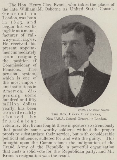 Den ærede Henry Clay Evans, ny USA-generalkonsul i London af English Photographer