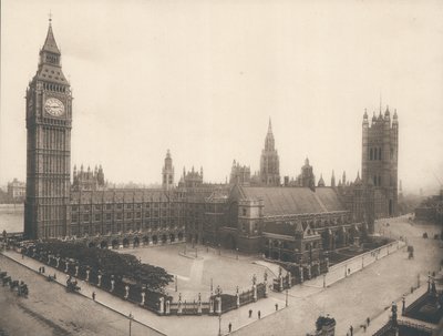 The Houses of Parliament og Big Ben, London, ca 1900 af English Photographer
