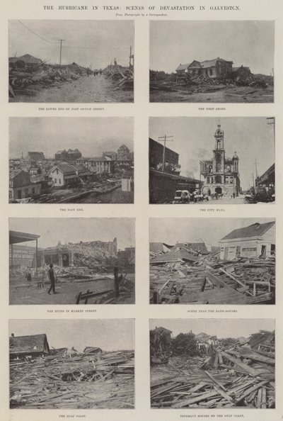 Orkanen i Texas, Ødelæggelsesscener i Galveston af English Photographer