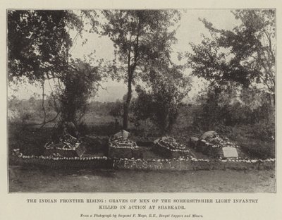The Indian Frontier Rising, Graves of Men of the Somersetshire Light Infantry dræbt i aktion ved Shabkadr af English Photographer