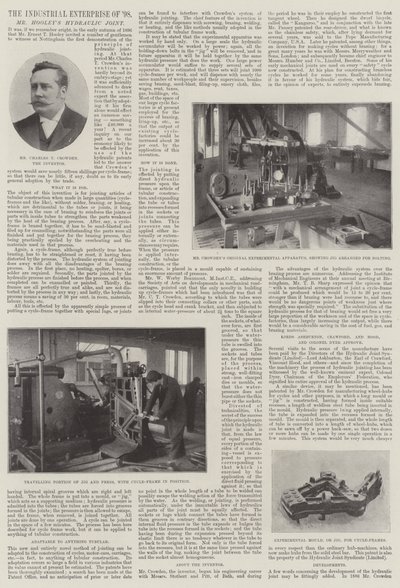 The Industrial Enterprise of 1898, Mr Hooleys Hydraulic Joint af English Photographer