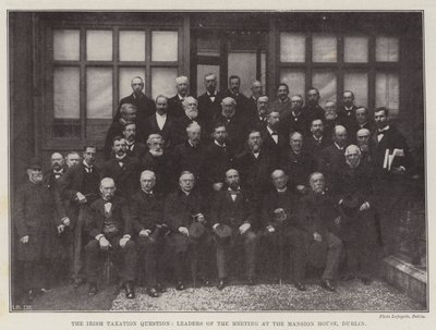 Det irske skattespørgsmål, ledere af mødet i Mansion House, Dublin af English Photographer