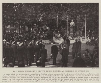 Kaiser afslører en statue af sin mor i Homburg den 19. august af English Photographer